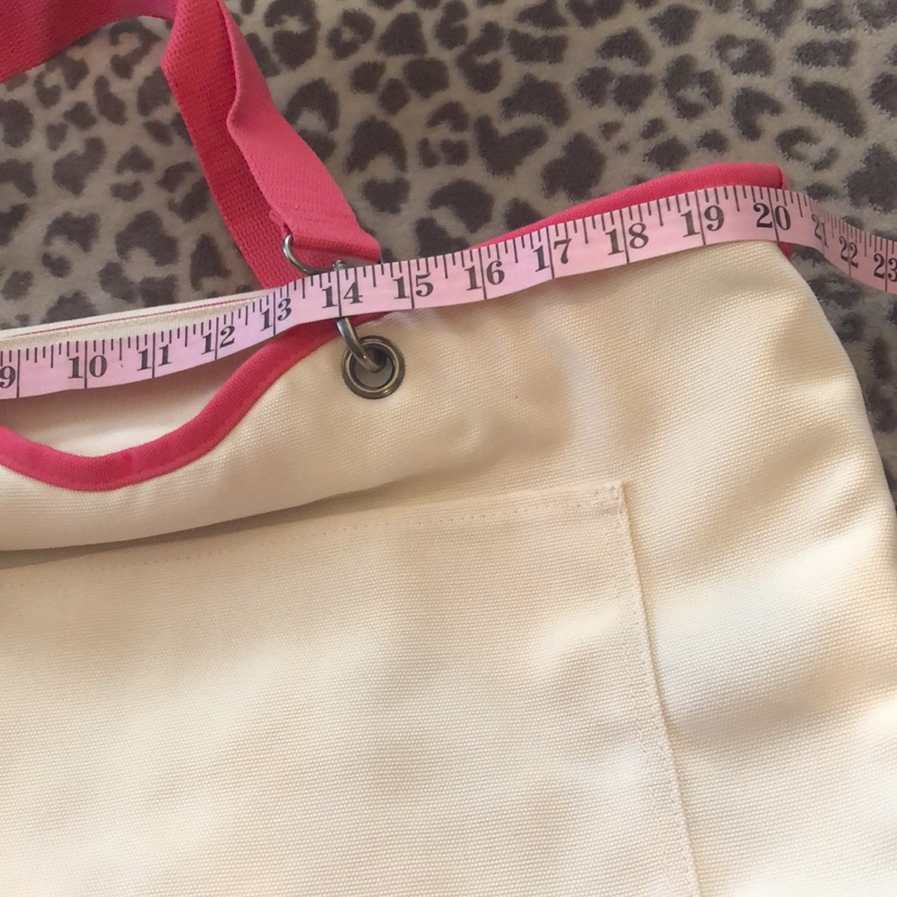 Thirty-One Canvas Crew Thermal Tote in Natural with Coral - Picture 8 of 16